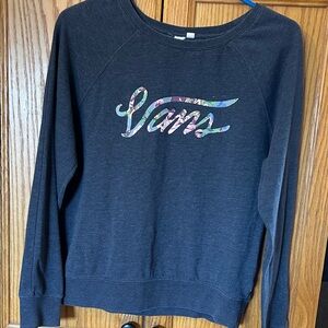 Vans Black Crewneck with Multicolor Floral Logo
